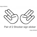 Shocker hand sign sticker / decal for cars, bikes and laptop. 